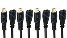 Load image into Gallery viewer, 3 FT (0.9 M) High Speed HDMI Cable Male to Female with Ethernet Black (3 Feet/0.9 Meters) Supports 4K 30Hz, 3D, 1080p and Audio Return CNE552699 (4 Pack)
