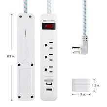 Load image into Gallery viewer, Cable Matters 2-Pack 3 Outlet Surge Protector Power Strip with USB, 8 ft long Extension Cord with Low Profile Plug (Surge Protector with USB Ports) in White
