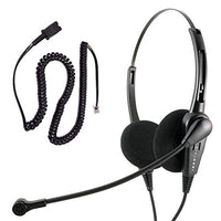 Phone Headset Compatible with Cisco 7945, 7960, 7961, 7962, 7965 and Adapter Cord - Cost Effective Customer Service Binaural Headset + RJ9 Headset Cord