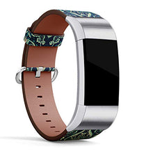Load image into Gallery viewer, Replacement Leather Strap Printing Wristbands Compatible with Fitbit Charge 2 - Paisley Watercolor Floral Pattern
