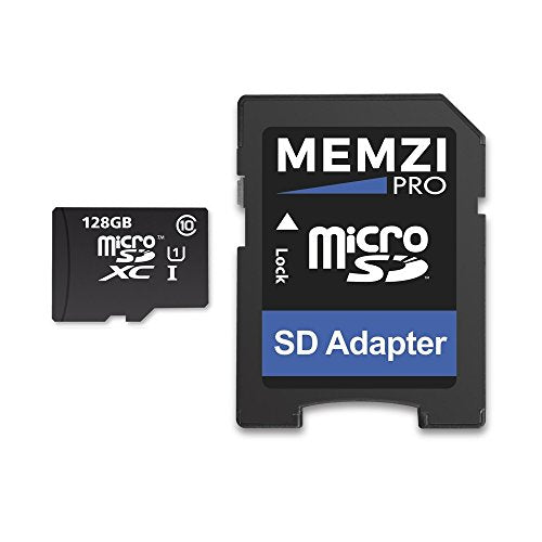 MEMZI PRO 128GB 80MB/s Class 10 Micro SDXC Memory Card with SD Adapter for ASUS ZenFone AR, 5Q, 5Z, 4, 4 Pro, 4 Max, 3, 3 Laser, 3 Zoom, V, Max Plus, Max, Live Cell Phones