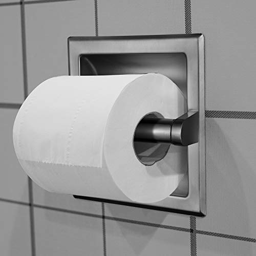 Recessed Mounted Toilet Paper Holder - Brushed Satin Nickel Finish
