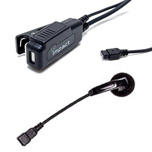 Impact M1-G1W-EB1 Gold Series 1-Wire Surveillance Earpiece Kit for Motorola 2-Pin CLS1110 1410 CP200D HYT TC-508 Bearcom BC130 BC95 BC250D Walkie Talkie Radios (See Description for Compatibility)