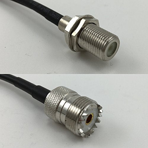 12 inch RG188 F FEMALE to SO239 UHF Female Pigtail Jumper RF coaxial cable 50ohm Quick USA Shipping
