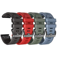 ANCOOL Compatible with Garmin Fenix 5X Plus Band 26mm Easy Fit Silicone Watch Strap Wristbands Replacement for Fenix 7X/Fenix 6X Pro/Fenix 6X/D2 Delta PX/Tactix Delta/Descent Mk2 (Pack of 4)