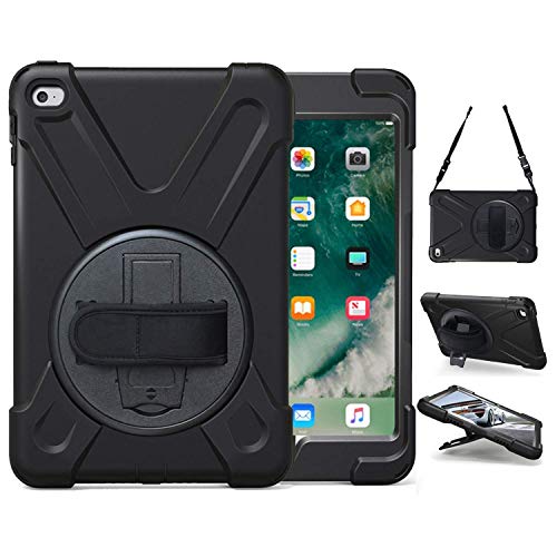 TSQ iPad Mini 4 Case for Kids | iPad Mini 5 Case Heavy Duty Rugged | Shockproof Protective Case for iPad Mini 4th 5th w/ Stand Hand Handle Grip Shoulder Strap A2133/A2124/A2125/A2126/A1538/A1550,Black