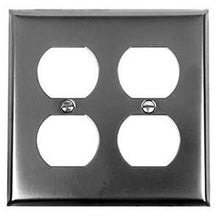 Load image into Gallery viewer, Acorn Manufacturing AW8BP 4.563 Inch Double Duplex Wall Plate, Black Iron Finish

