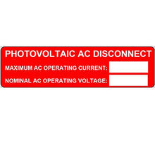 Load image into Gallery viewer, HellermannTyton 596-00239 Photovoltaic AC Disconnect Labels
