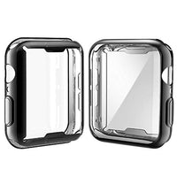 [2-Pack] Julk 44mm Case for Apple Watch Series 6 / SE / Series 5 / Series 4 Screen Protector, Overall Protective Case TPU HD Ultra-Thin Cover (1 Black+1 Transparent)