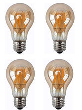 Load image into Gallery viewer, A19 8W LED Dimmable Filament Light Bulb A60/A19 Vintage Edison LED Light,E27/E26 Medium Base,Dimmable,110V,Warm White 2300K,Amber Glass Cover,60W Incandescent Replacement,Pack of 4
