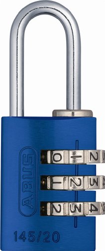 ABUS 145/20 C 20mm Body 3 Dial Resettable Combination Padlock, Blue