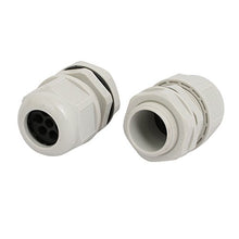 Load image into Gallery viewer, Aexit M25x1.5mm 5mm-7.1mm Transmission Adjustable 4 Holes Nylon Cable Gland Joint Gray 10pcs
