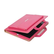 Load image into Gallery viewer, elecfan iPad Pro 10.5 Case 2017, Stylish Handbag Design,Multiple Viewing Angle Stand, Protective Business Case Cover Shell with Little File Pocket for 10.5 inch iPad Pro - Hot Pink
