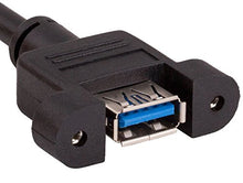 Load image into Gallery viewer, Cable Leader 1ft USB 3.0 Panel-Mount Type A Male to Type A Female Cable
