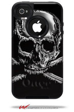 Load image into Gallery viewer, Chrome Skull on Black - Decal Style Vinyl Skin fits Otterbox Commuter iPhone4/4s Case (CASE SOLD SEPARATELY)

