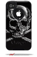 Chrome Skull on Black - Decal Style Vinyl Skin fits Otterbox Commuter iPhone4/4s Case (CASE SOLD SEPARATELY)