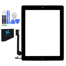 Load image into Gallery viewer, KAKUSIGA Compatible for ipad 4th Generation Touch Screen Glass Digitizer Replacement, Home Button Flex, Adhesive Tape, Repair Tools kit (Black)
