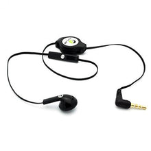 Load image into Gallery viewer, Retractable Headset MONO Hands-free Earphone w Mic Single Earbud Headphone Wired [3.5mm] [Black] for LG G7 ThinQ - LG Google Nexus 5X - LG K30 - LG Q6

