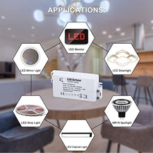 Load image into Gallery viewer, YAYZA! LED Driver 12V 30W, 100-240V to 12V Transformer, IP44 2.5A Low Voltage Power Supply, AC to DC Adapter, PSU Constant Voltage for LED Strip Lights, Cabinet Lights, LED Bulbs
