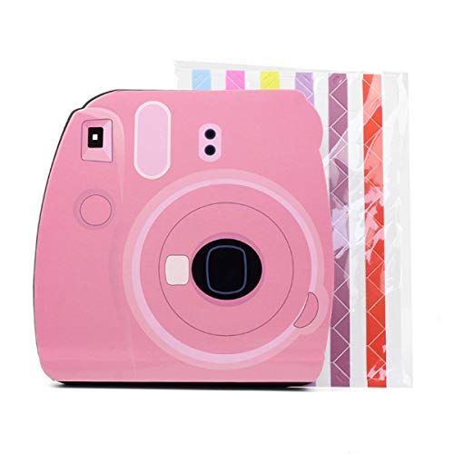 Ngaantyun Unique Universal DIY Photo Book Album with Border Sticker for Fujifilm Instax Mini 9 8 70 7s 25 50s 90 Mini Liplay 3inch 5inch Square SQ10 SQ6 Instant Camera Films - Pink