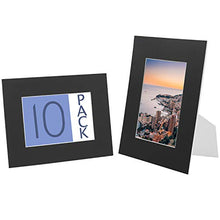 Load image into Gallery viewer, Golden State Art 10-Pack Cardboard Photo Frame Easel 8x10 Inches, Self-Assemble Photo Mat, Includes 10 Clear Bags - Fits 5x7 Photos, Black Color
