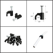 Load image into Gallery viewer, Steren 200-960 RG6 Cable Mounting Clips W/Nail Black (100 pack)
