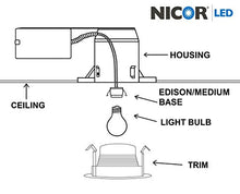 Load image into Gallery viewer, Nicor Lighting 4 Inch White Baffle Trim, For 4 Inch Housings (19502 Wh)
