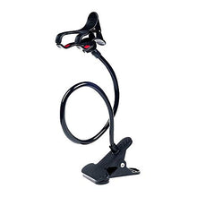 Load image into Gallery viewer, ITART Plastic Flexible Long Arms Gooseneck Clip Clamp Stand Universal Cell Phone Holder - Black
