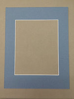 24x36 Baltic Blue Picture Mats with White Core, Bevel Cut for 20x30 Pictures