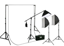 Load image into Gallery viewer, White Muslin Background Backdrop Support Stand with 2700 Watt Video Photography Infinite White Lighting Kit Case H604SB69W
