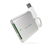 Load image into Gallery viewer, Foto&amp;Tech Silver Aluminum Super Speed USB 3.0/USB 2.0 Multi in 1 Card Reader for CF/TF/Micro SD/SD/MD/MMC/SDHC/SDXC for Macbook Pro Mac All Laptop PC
