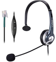 Callez C300A2 Wired Telephone Headset Mono, Call Center RJ Headphones with Noise Canceling Mic Compatible with ShoreTel 480 Plantronics T10 Polycom Zultys Toshiba NEC DT300 Siemens Landline Deskphones