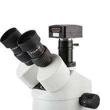 Load image into Gallery viewer, KOPPACE 5MP Industrial Microscope Camera,USB2.0,3.5X-90X Trinocular Stereo Microscope,144 LED Ring Light,0.5X/2X Auxiliary Lens
