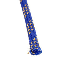 Load image into Gallery viewer, Aexit 4mm Dia Tube Fittings Tight Braided PET Expandable Sleeving Cable Wrap Sheath Golden Blue Microbore Tubing Connectors 5CM Length
