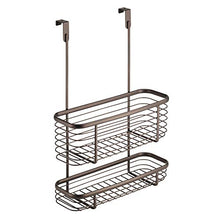 Load image into Gallery viewer, iDesign Axis Over the Cabinet 2-Tier Kitchen Storage Basket Organizer for Aluminum Foil, Sandwich Bags, Cleaning Supplies, Garbage Bags, Bath Supplies, 5.1&quot; x 11.1&quot; x 16.3&quot;, Bronze
