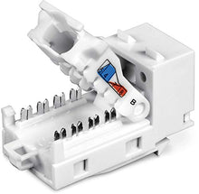 Load image into Gallery viewer, TRENDnet Cat6 Keystone Jack, 25-Pack Bundle, TC-K25C6, 90 Angle Termination, Compatible with Cat5, Cat5e, &amp; Cat6 Cabling, Color-Coded Labeling for T568B Wiring, Gold-Plated Contacts, Tool-less Design
