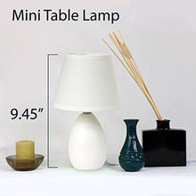 Load image into Gallery viewer, Simple Designs Lt2009 Off Mini Egg Oval Ceramic Table Lamp, Off White
