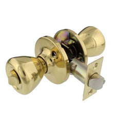 Load image into Gallery viewer, Guard Security 1990 Tubular Door Lock Entry Set with Keys, Polished Brass Finish
