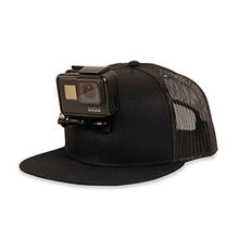 Load image into Gallery viewer, ActionHat Black Flat Bill - Patented Floating Hat Mount Compatible for GoPro Hero 9/8/7/6/5/4/3 Action Camera
