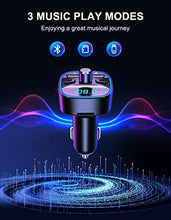 Load image into Gallery viewer, [Upgraded] COMSOON Bluetooth FM Transmitter for Car, Bluetooth Car Adapter MP3 Player FM Transmitter, Hands-Free Calling, Dual USB Ports (5V/2.4A &amp; 1A), LED Screen, Support SD/TF Card USB Flash Drive
