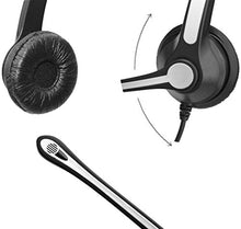 Load image into Gallery viewer, 4Call K702FQCMA Dual Call Center Telephone Headset RJ09 Headphone + Noise Canceling mic + Quick Disconnect for Plantronics M12 MX10 Amplifiers &amp; Cisco 7940 7970G Unified IP Phones
