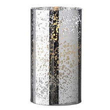 Load image into Gallery viewer, Liown 19738-6&quot; Silver Mercury Glass Wax LED Pillar Candle with Timer

