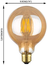 Load image into Gallery viewer, Bulbright 6PACK LED Vintage Edison Bulb, Amber Gilded Glass, G30/G95 6W LED Light Filament Bulb, E26 Base, Warm White 2700K, 50Watts Equivalent, 110-120VAC, Dimmable (Pack of 6, 6Watt)
