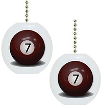 Load image into Gallery viewer, Set of 2 Billiards 7 Pool Ball Solid Ceramic Fan Pulls

