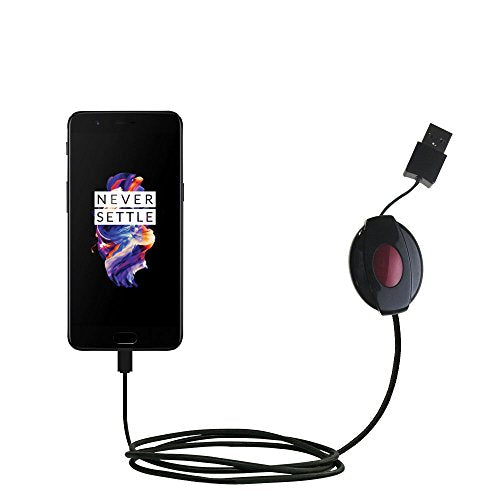 USB Power Port Ready retractable USB charge USB cable wired specifically for the OnePlus 5 and uses TipExchange