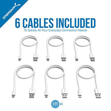 Load image into Gallery viewer, Sabrent [6-Pack] 22AWG Premium 1ft Micro USB Cables High Speed USB 2.0 A Male to Micro B Sync and Charge Cables [White] (CB-M61W)
