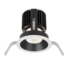 Load image into Gallery viewer, WAC Lighting R4RD1T-F827-BKWT Volta - 5.75&quot; 36W 45 2700K 85CRI 1 LED Round Shallow Regressed Trim with LED Light Engine, Black White Finish with Textured Glass
