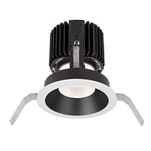 Load image into Gallery viewer, WAC Lighting R4RD1T-F830-BKWT Volta - 5.75&quot; 36W 45 3000K 85CRI 1 LED Round Shallow Regressed Trim with LED Light Engine, Black White Finish with Textured Glass
