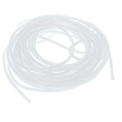 Aexit 4mm Dia Electrical equipment Flexible Spiral Tube Cable Wrap Computer Manage Cord White 10M Long 3pcs