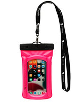 geckobrands Float Phone Dry Bag - Waterproof & Floating Phone Pouch  Fits Most iPhone and Samsung Galaxy Models, Neon Pink